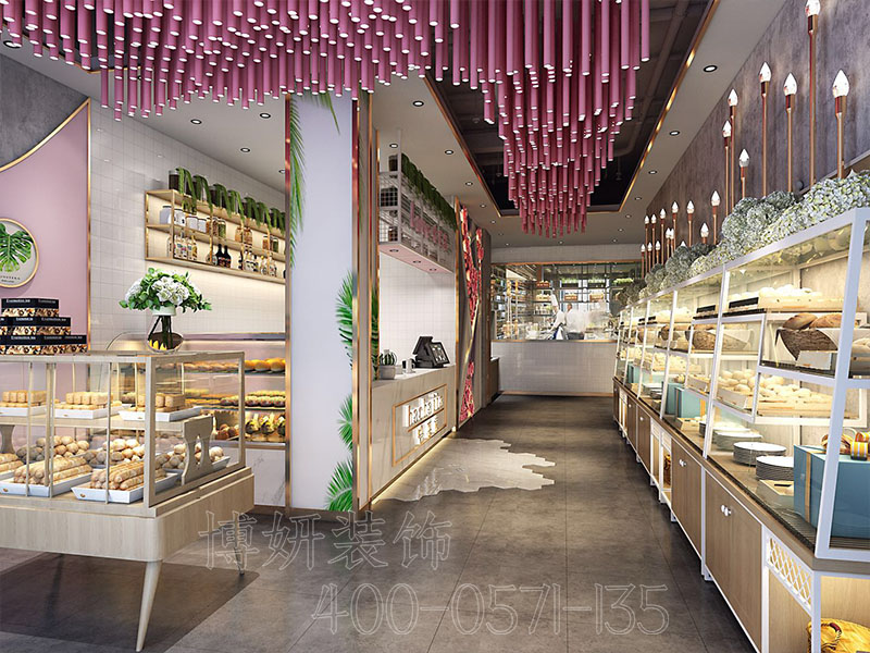 杭州萧山装潢哪家专业,杭州萧山低卡甜品店设计效果,杭州出众的店面店铺设计