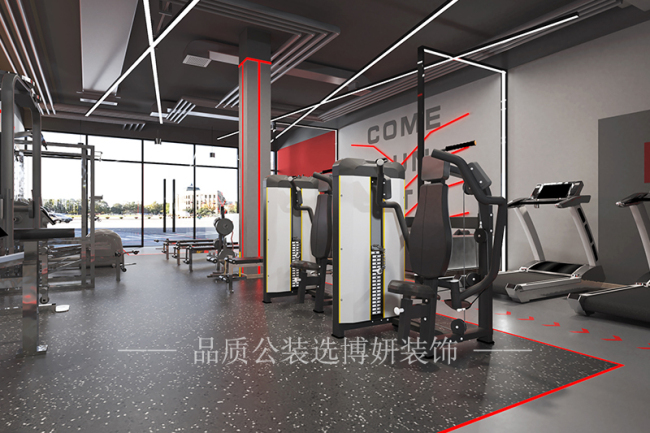 杭州专业健身馆装修,杭州健身房装潢设计公司,四川杭州健身房装修效果图,杭州装修公司